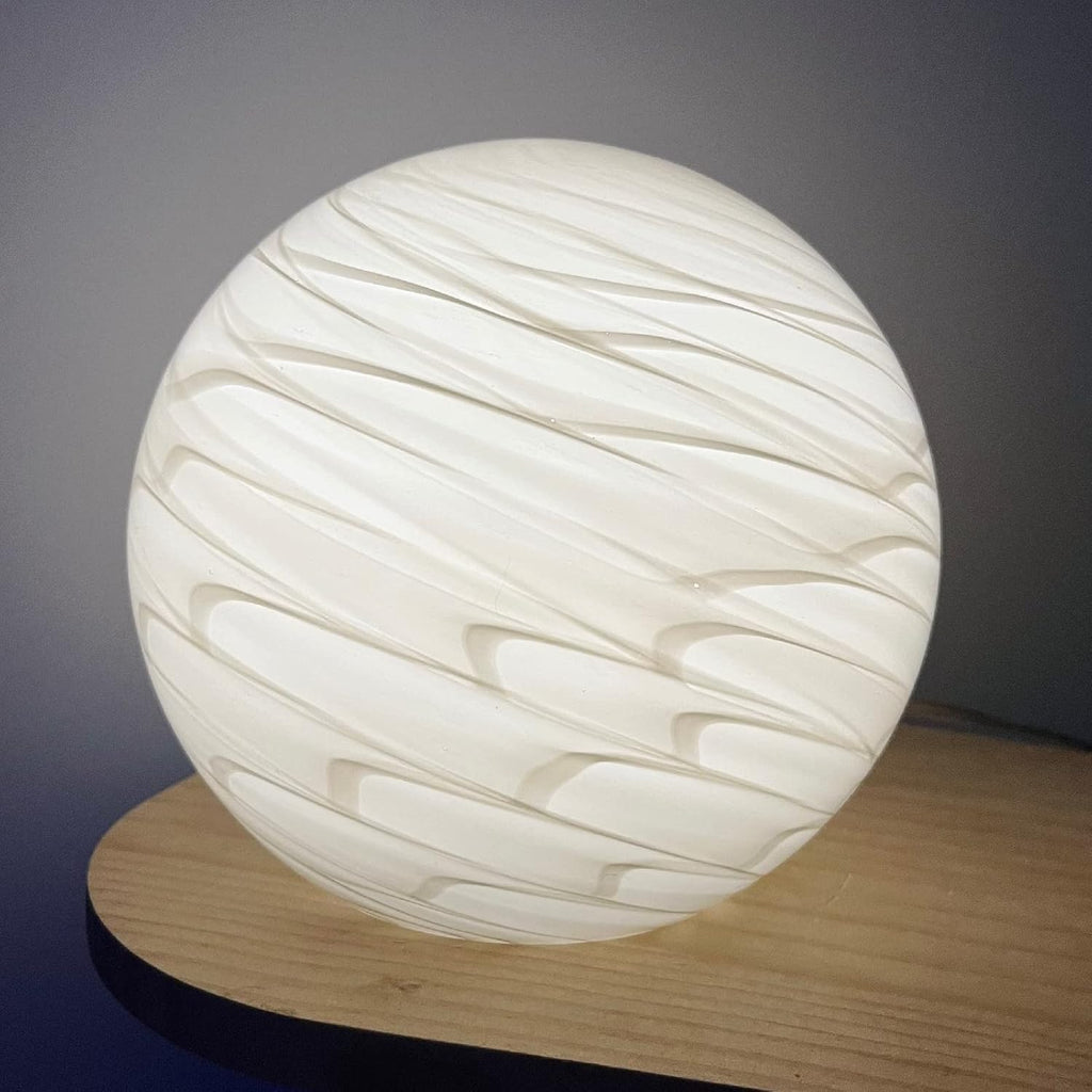 White Table Lamp, Glass Table Lamp, Vintage Table Lamp (Ashen Rill)