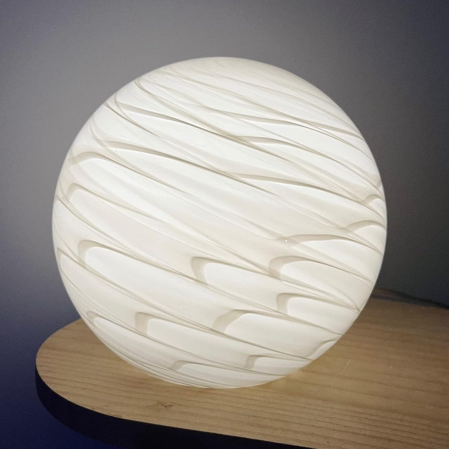 White Table Lamp, Glass Table Lamp, Vintage Table Lamp (Ashen Rill)