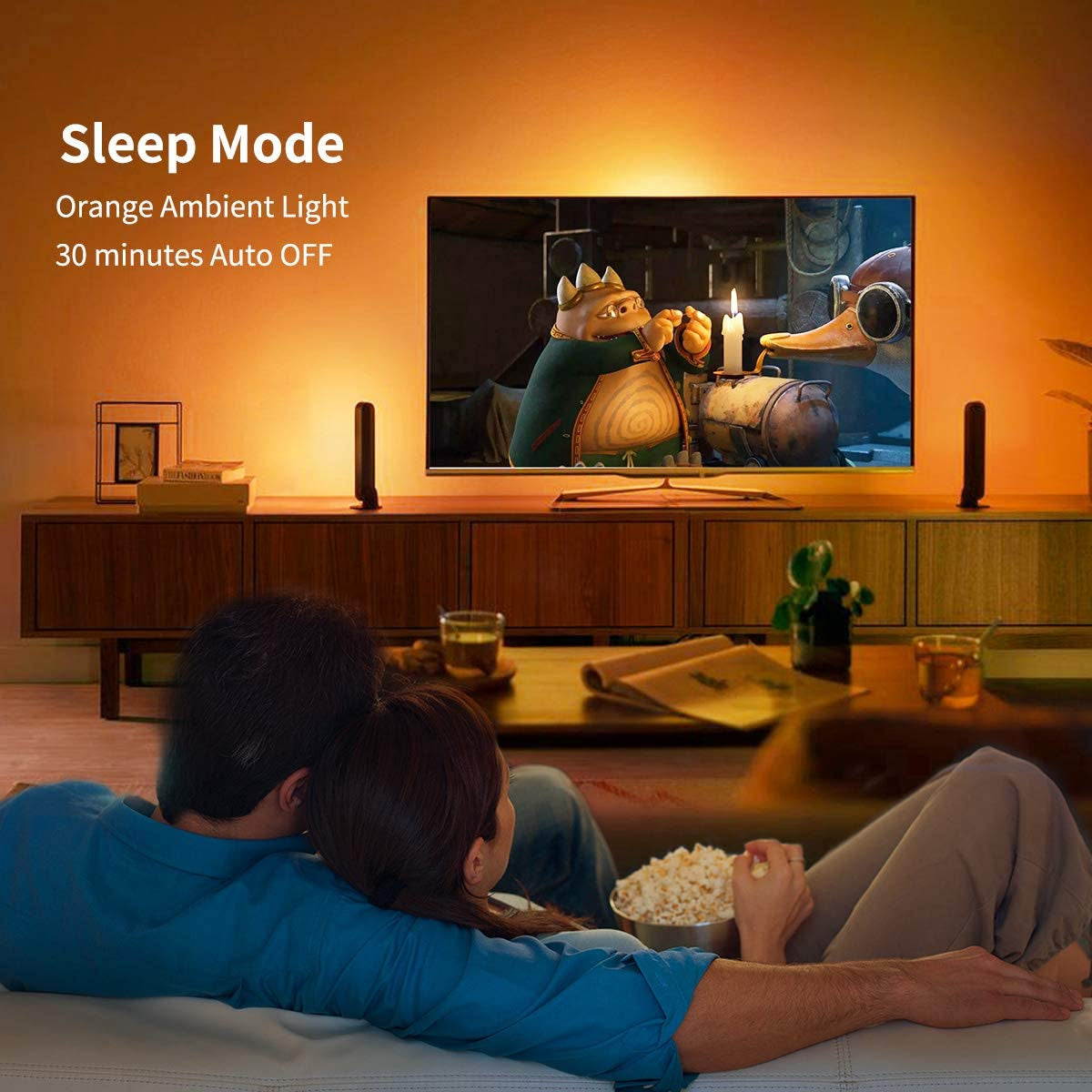 TV LED Backlight, 6.56Ft 4-Per Cut LED Lights for TV 32-58 Inches, USB LED Strip Game Light with 4096 DIY Colors Remote Control, TV Lights behind for Room Decor, TV Bias Light Kit.