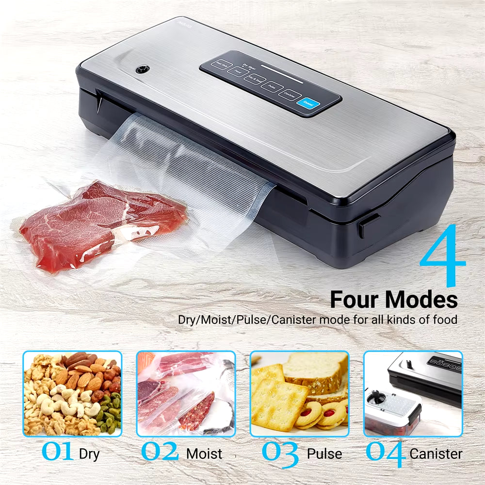 Plastic Bag Sealer Vacuum Sealing Machines with Dry/Moist/Pulse/Canister Packaging Modes Versatile Kitchen Appliances