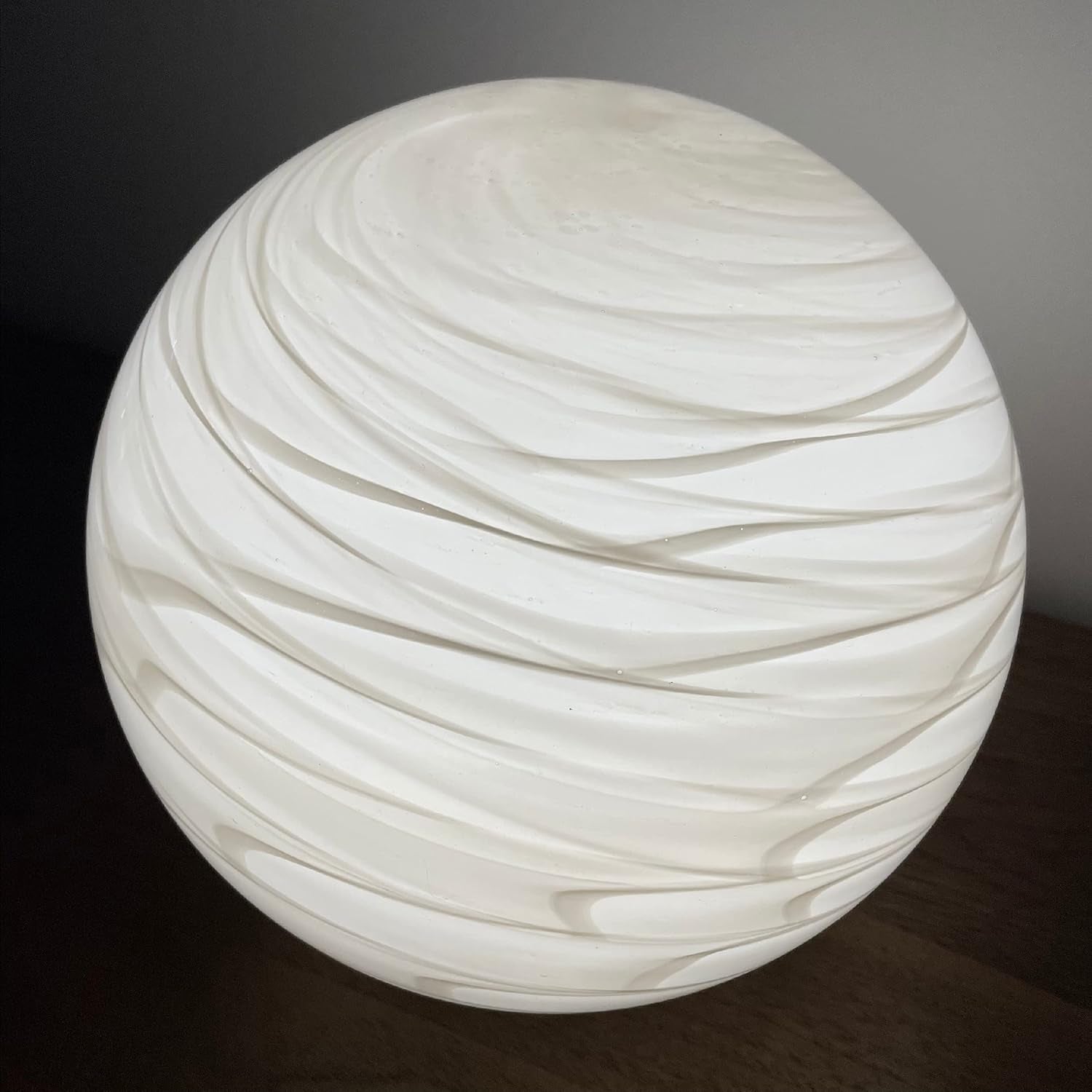 White Table Lamp, Glass Table Lamp, Vintage Table Lamp (Ashen Rill)