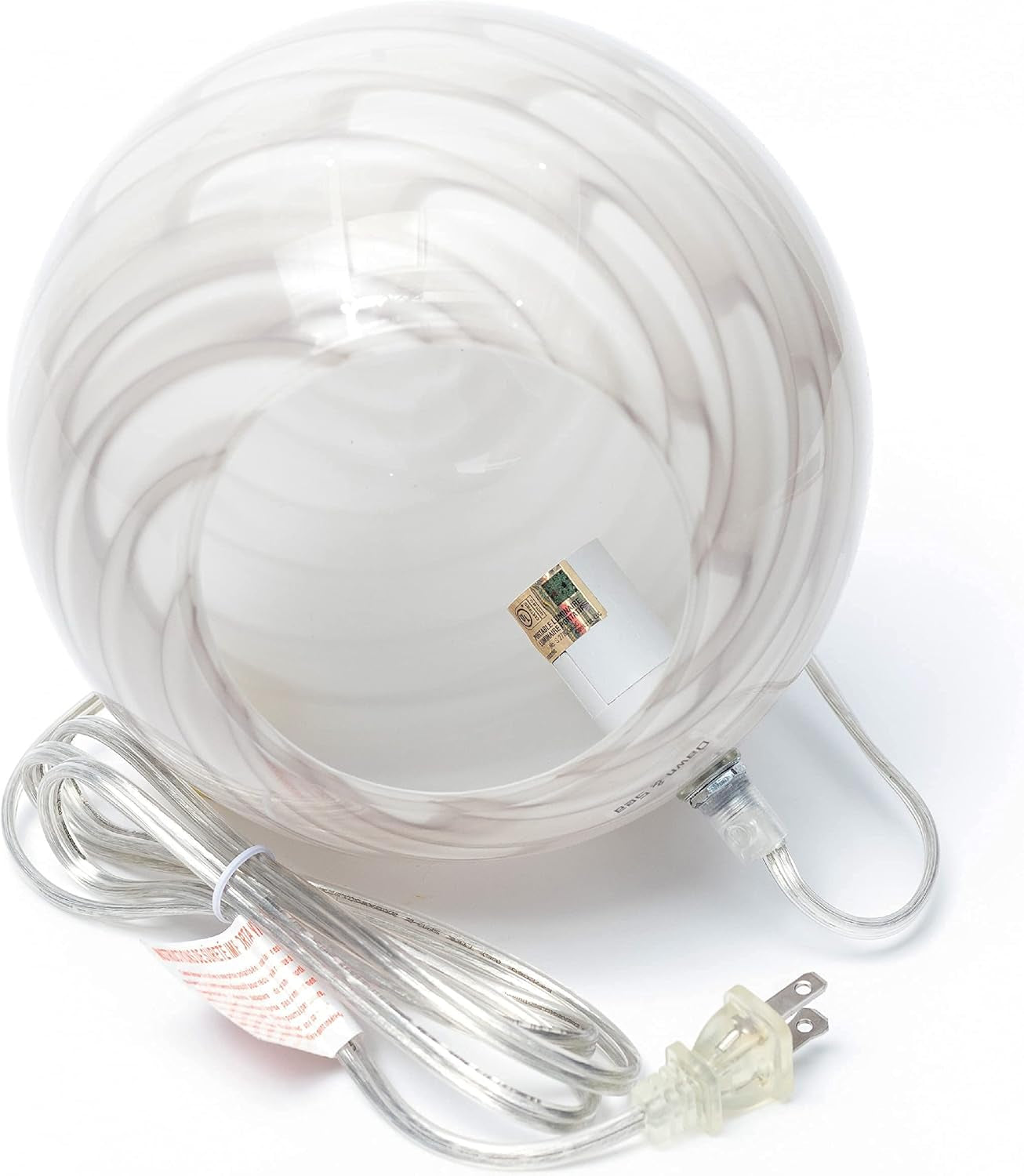 White Table Lamp, Glass Table Lamp, Vintage Table Lamp (Ashen Rill)